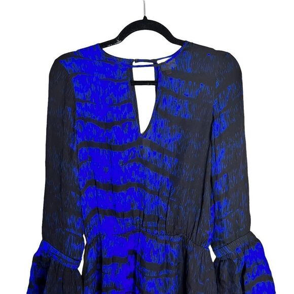 PARKER Revolve Cobalt Phantom Flare Keyhole 100% silk dress - Picture 4 of 8